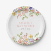 Wildblume Boho Field Gender Neutral Baby Shower Pappteller (Vorderseite)