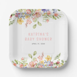 Wildblume Boho Field Gender Neutral Baby Shower Pappteller