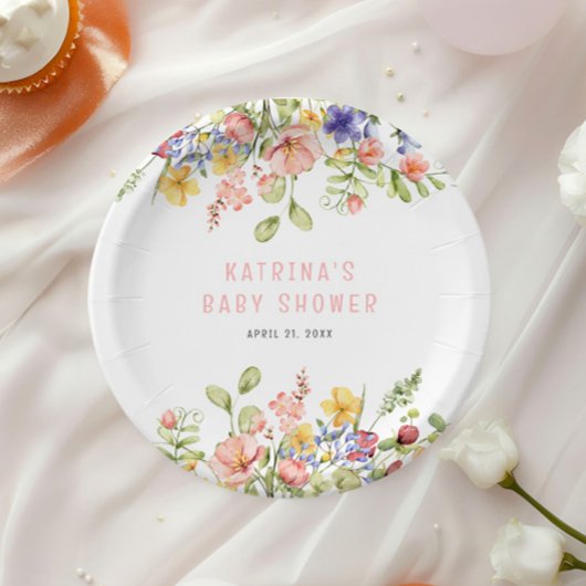 Wildblume Boho Field Gender Neutral Baby Shower Pappteller