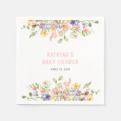 Wildblume Boho Field Gender Neutral Baby Shower Serviette (Vorderseite)