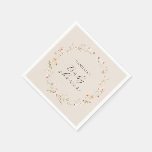 Wildblume Boho Floral Baby Dusche Serviette (Ecke)