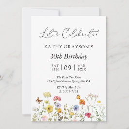 Wildblume Boho Floral Botanische Geburtstagsparty Einladung