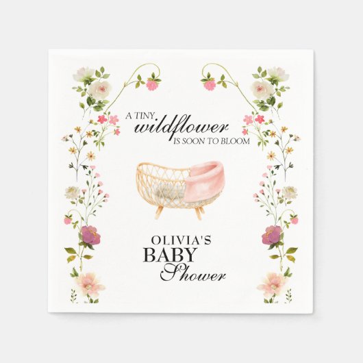 Wildblume Boho Floral Gender Neutral Baby Dusche Serviette (Vorderseite)