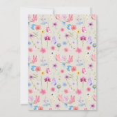 Wildblume Boho Floral Neutral Baby Dusche Einladung (Rückseite)