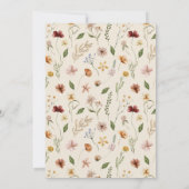 Wildblume Boho Floral Neutral Baby Dusche Einladung (Rückseite)