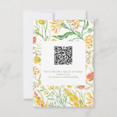 Wildblume Boho Floral QR Code Hochzeit RSVP Karte (Rückseite)