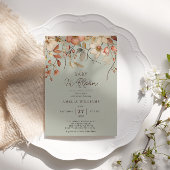 Wildblume Boho Floral Sage Green Baby in Bloom Einladung