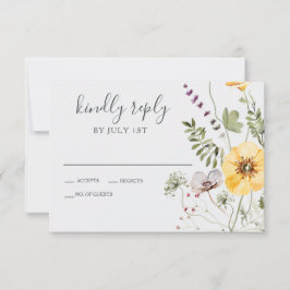 Wildblume Boho Floral Wedding RSVP Karte