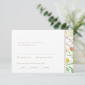 Wildblume Boho Floral Wedding RSVP Karte (Stehend Vorderseite)