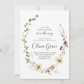 Wildblume Boho Floral Wreath Babydusche Einladung (Vorderseite)