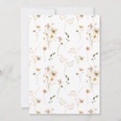 Wildblume Boho Floral Wreath Babydusche Einladung (Rückseite)