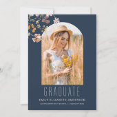 Wildblume Boho Florale Graduation Party Arch Foto Einladung (Vorderseite)