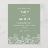 Wildblume Boho Foto Sage Green Wedding (Vorderseite)