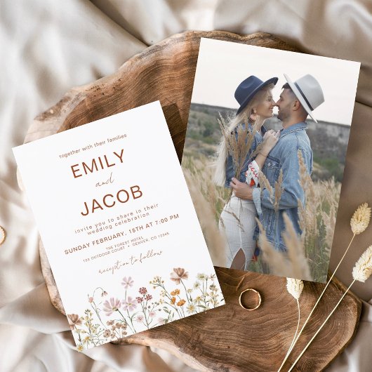 Wildblume Boho Foto Terracotta Wedding