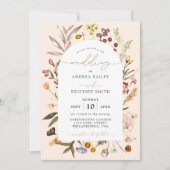 Wildblume Boho Garden Arch Wedding Einladung (Vorderseite)