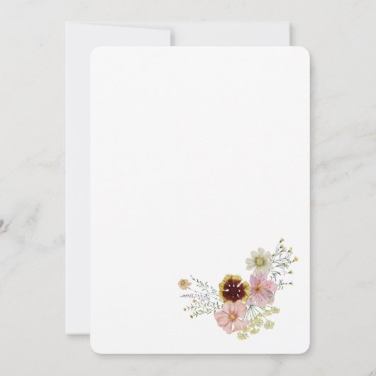 Wildblume Boho Garden Baby in Bloom Einladung (Rückseite)