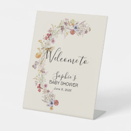 Wildblume Boho Garden Baby in Bloom Willkommen Sockelschild