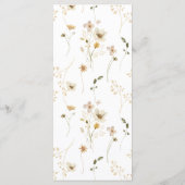 Wildblume Boho Garden Blumenhochzeit Menükarte (Rückseite)
