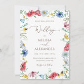 Wildblume Boho Garden Blumenzwiese Einladung (Vorderseite)