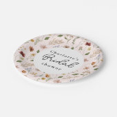 Wildblume Boho Garden Brautparty Pappteller (Schrägansicht)