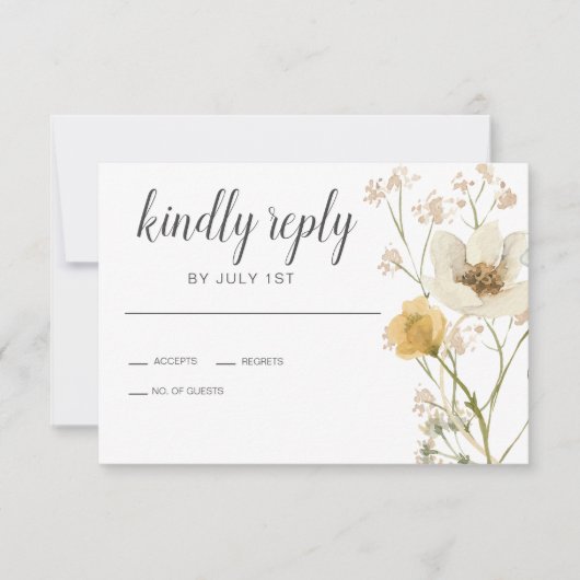 Wildblume Boho garden Floral Wedding RSVP Card (Vorderseite)
