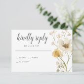 Wildblume Boho garden Floral Wedding RSVP Card (Stehend Vorderseite)