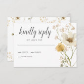 Wildblume Boho garden Floral Wedding RSVP Card (Vorne/Hinten)