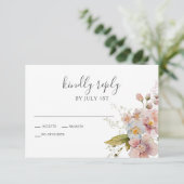 Wildblume Boho garden Floral Wedding RSVP Card (Stehend Vorderseite)