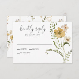 Wildblume Boho garden Floral Wedding RSVP Card