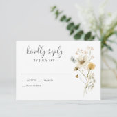 Wildblume Boho garden Floral Wedding RSVP Card (Stehend Vorderseite)