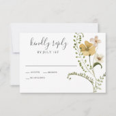 Wildblume Boho garden Floral Wedding RSVP Card Karte (Vorderseite)
