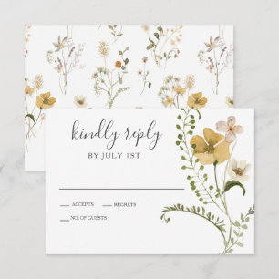 Wildblume Boho garden Floral Wedding RSVP Card Karte