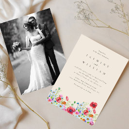 Wildblume Boho Garden Foto Hochzeit Einladung