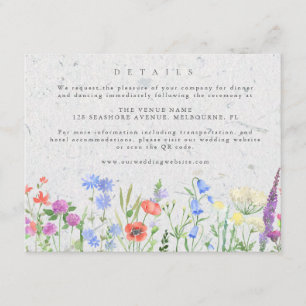 Wildblume Boho Garden Hochzeiten Details Begleitkarte