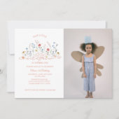 Wildblume Boho Garden Party 1. Geburtstag Foto Einladung (Vorderseite)