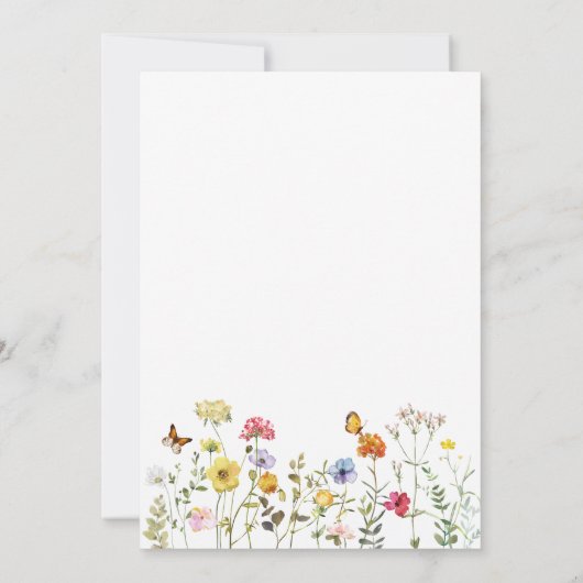 Wildblume Boho Garden Probe Abendessen Einladung (Rückseite)