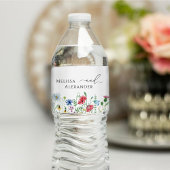 Wildblume Boho Garden Wasserflasche Wasserflaschenetikett
