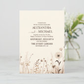 Wildblume Boho Garden Wedding Einladung (Stehend Vorderseite)
