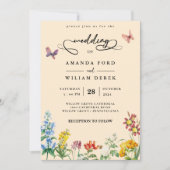 Wildblume Boho Garden Wedding Einladung (Vorderseite)