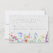 Wildblume Boho Garden Wedding UAWG RSVP Karte (Vorderseite)