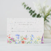 Wildblume Boho Garden Wedding UAWG RSVP Karte (Stehend Vorderseite)