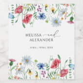 Wildblume Boho Garden Wedding Wine Label Weinetikett (Einzelnes Label)