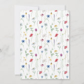 Wildblume boho Gartenblumenaufführung Einladung (Rückseite)