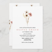 Wildblume Boho Gartenblumengeschmack Erstgeburt In Einladung (Vorne/Hinten)