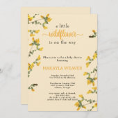 Wildblume Boho gelbe Babydusche Einladung (Vorne/Hinten)