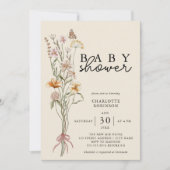 Wildblume Boho Gender Neutral Baby Dusche Einladung (Vorderseite)