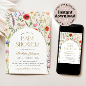 Wildblume Boho Gender Neutral Baby Dusche Einladung