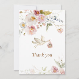 Wildblume Boho Girl Babydusche Dankeskarte