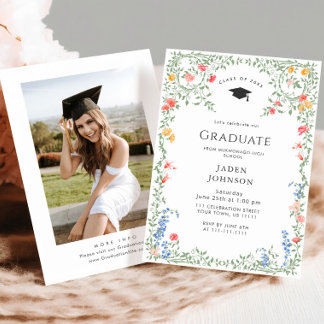 Wildblume Boho Graduation Party Einladung