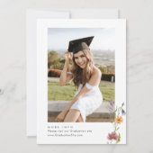 Wildblume Boho Graduation Party Einladung (Rückseite)